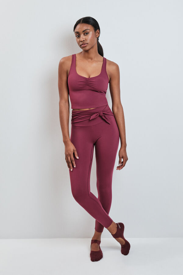 Dash and Stars Burgundy long leggings SOFT MOVE red