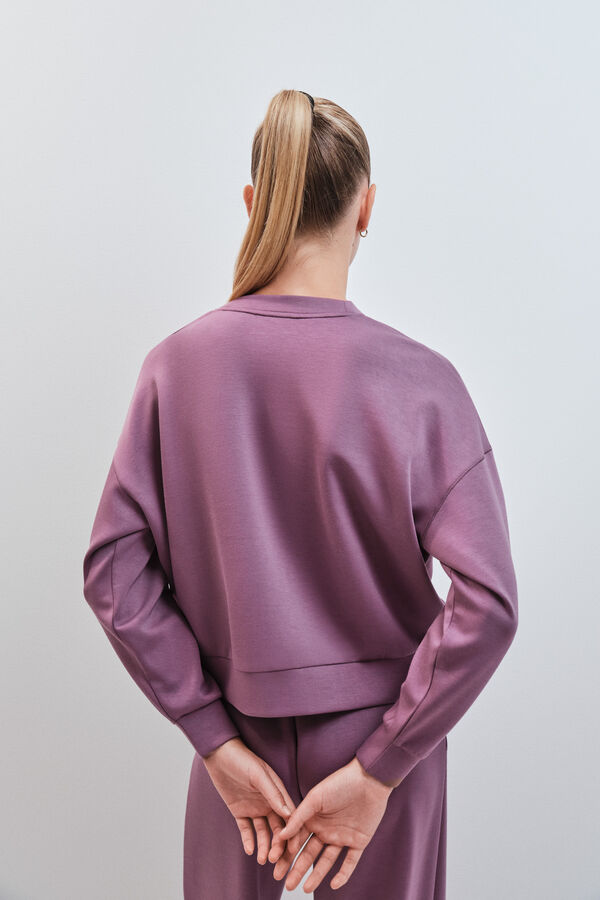 Dash and Stars Burgundy modal college sweatshirt pink