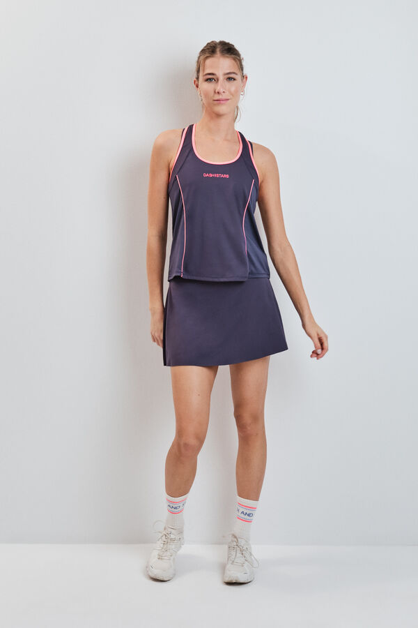 Dash and Stars Grey fitted sleeveless T-shirt grey