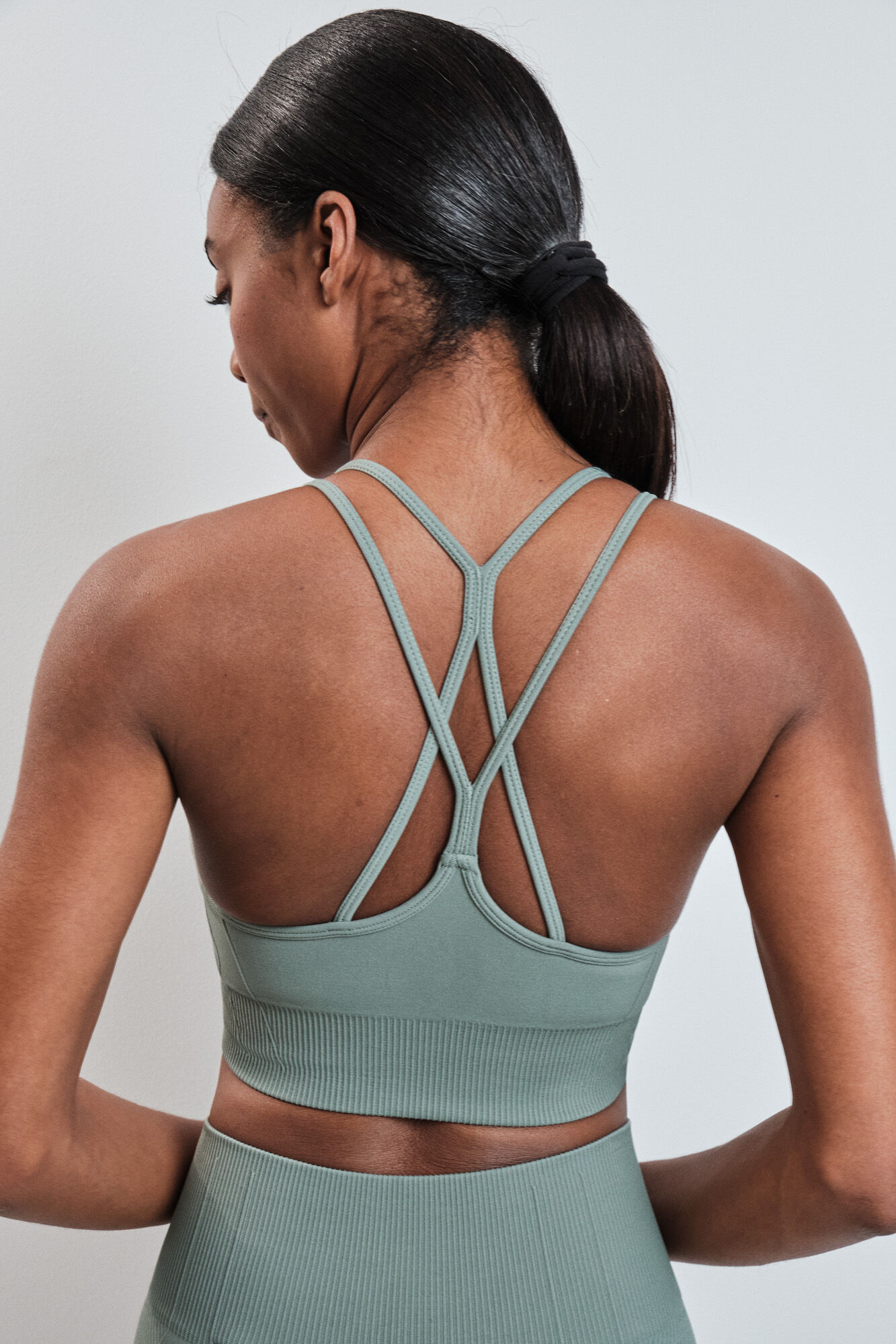 Dash and Stars Green sports bra SEAMLESS COMFORT