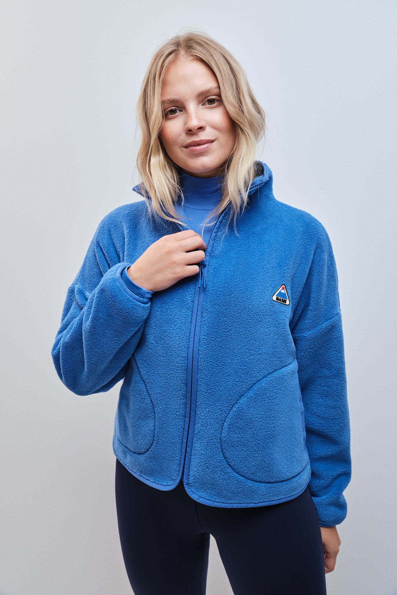 Dash and Stars Blue fleece zip fastening jacket