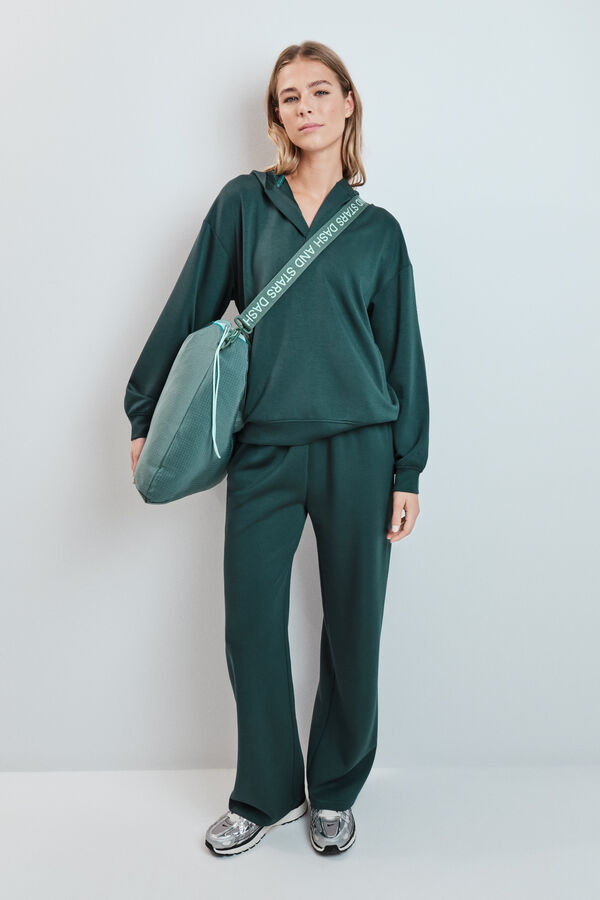 Dash and Stars Green long wide trousers green