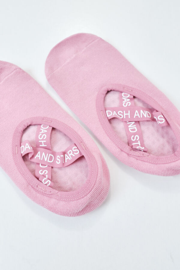 Dash and Stars Pink cotton ballet slipper socks pink