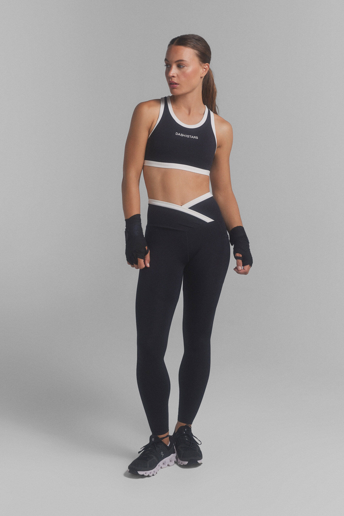 Dash and Stars 4D STRETCH black leggings.