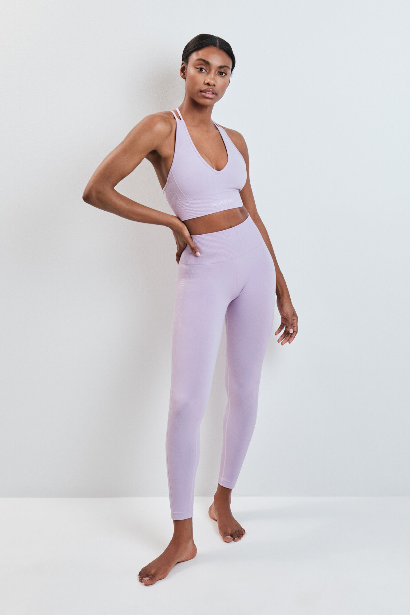 Dash and Stars Lilac long leggings SEAMLESS COMFORT
