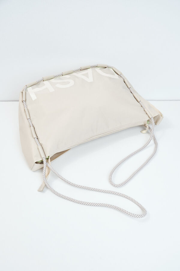 Dash and Stars Brown technical crossbody bag nude