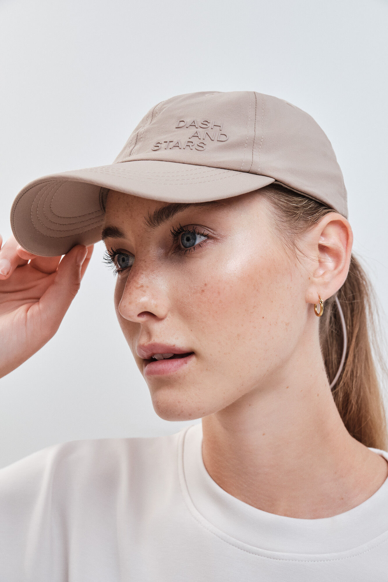 Dash and Stars Brown logo sports cap