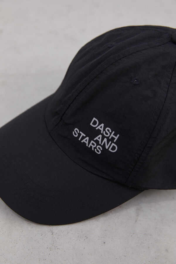 Dash and Stars Casquette noire technique logo réfléchissant noir