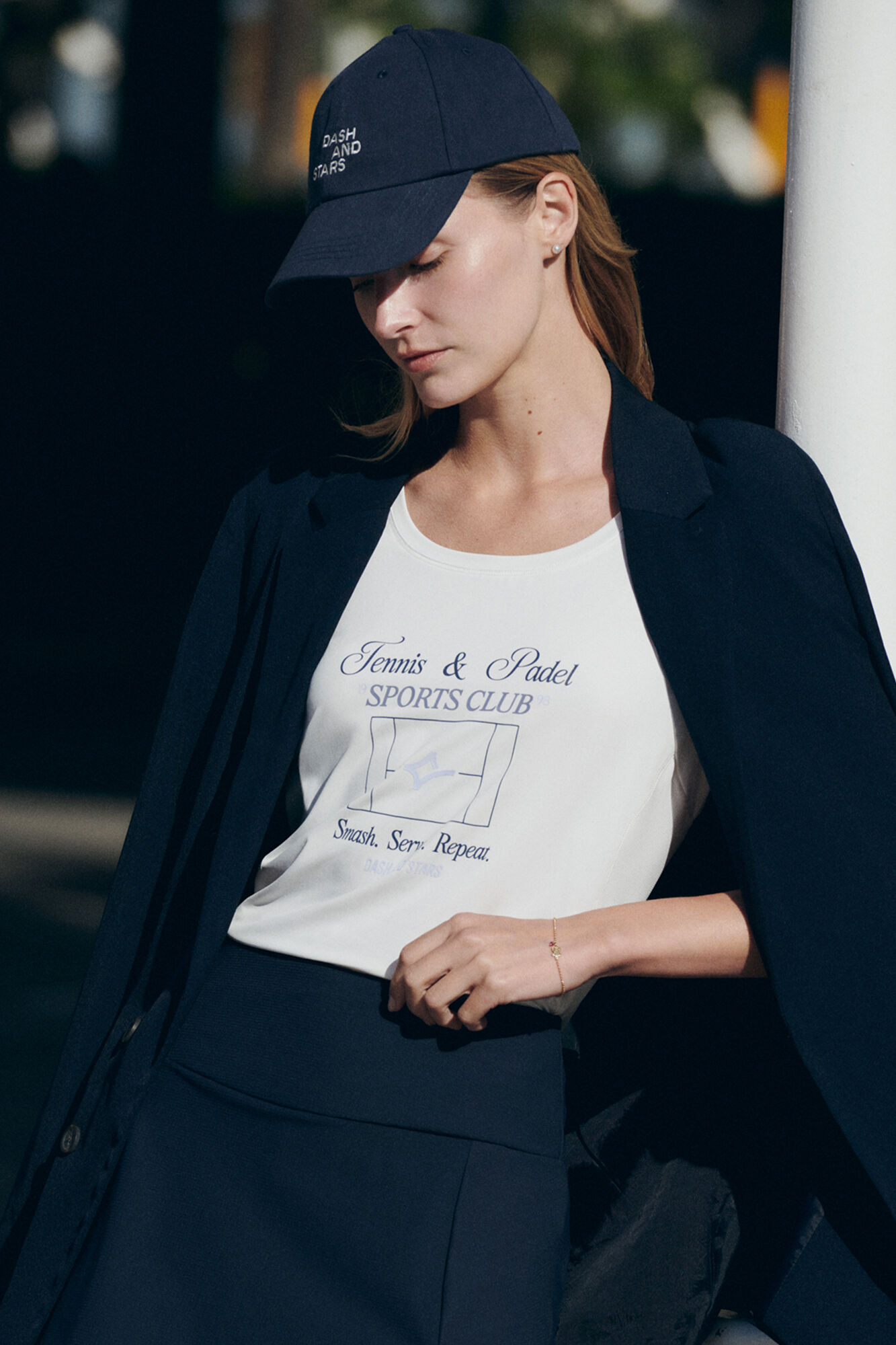 Dash and Stars White short sleeve T-shirt