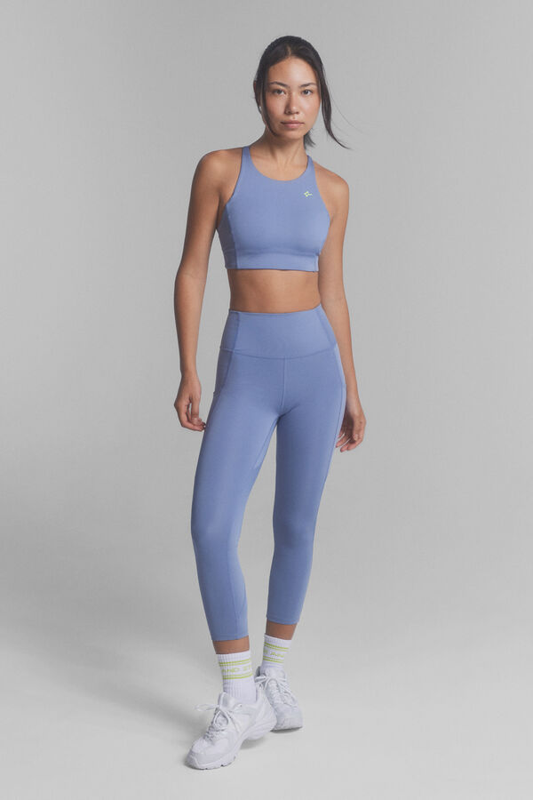 Dash and Stars Blue 4D Stretch sports bra blue