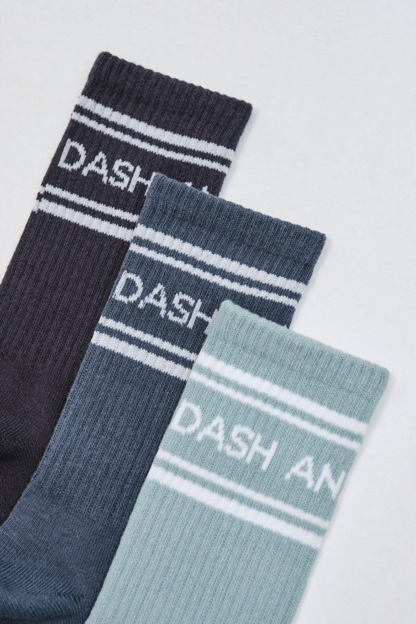 Dash and Stars Lot de 3 chaussettes longues en coton &agrave; logo