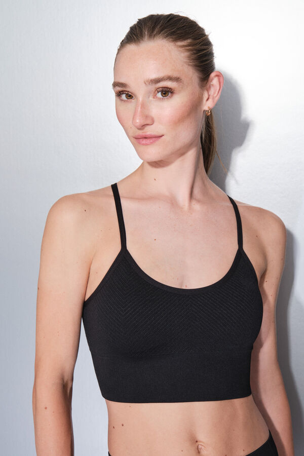 Dash and Stars SEAMLESS COMFORT black sports bra black