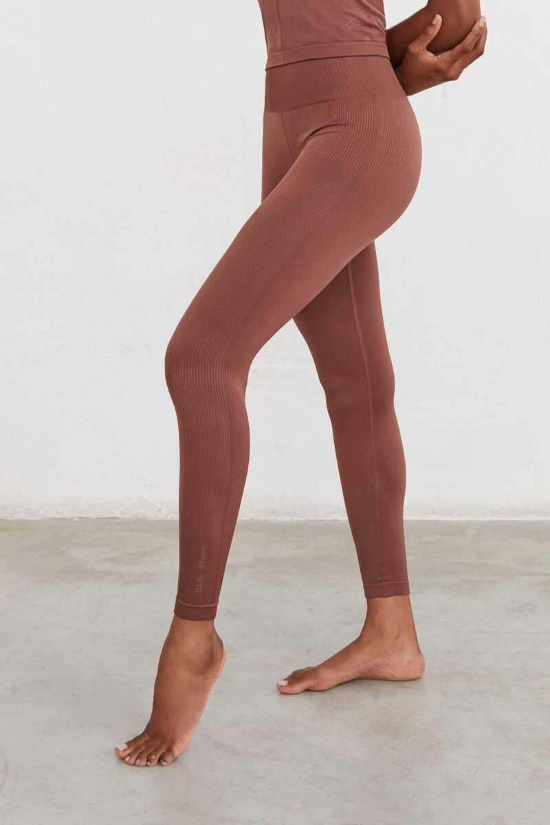 Long brown Seamless Comfort leggings, Sports leggings and trousers for  women