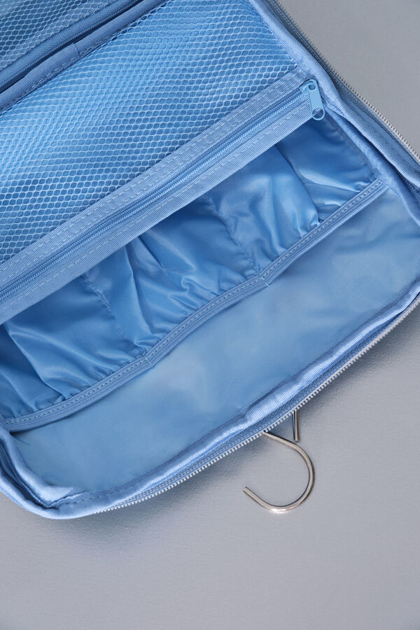 Dash and Stars Rubberized toiletry bag with vanity case blue