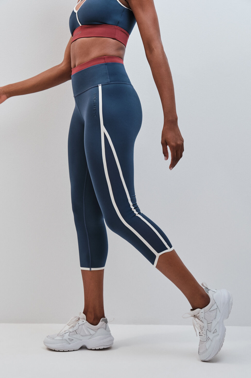 Dash and Stars Leggings crop 4D STRETCH azul oscuro