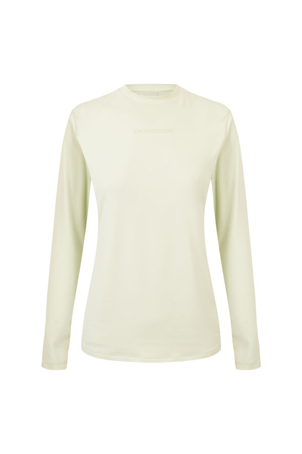 Dash and Stars Yellow fitted long sleeve T-shirt green