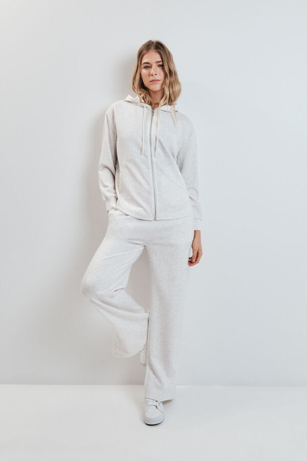 Dash and Stars Pantalon long ample en viscose douce gris gris