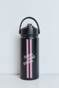 Dash and Stars Black stainless steel bottle