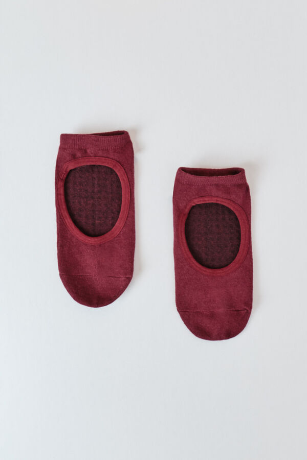 Dash and Stars Calcetines algod&oacute;n zapatilla ballet granate rojo