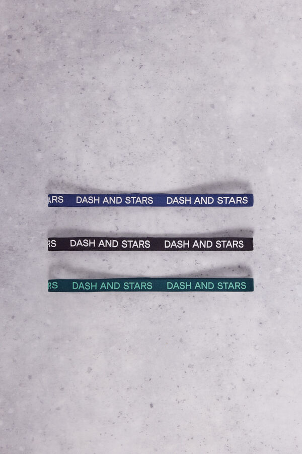 Dash and Stars Pack 3 bandoletes elásticas com logo impressão