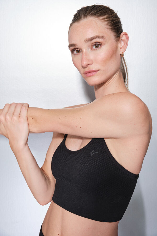 Dash and Stars SEAMLESS COMFORT black sports bra black