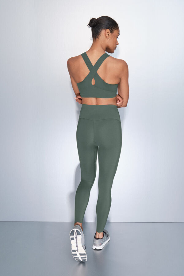 Dash and Stars Long green COMPRESSIVE leggings green