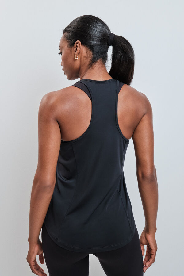 Dash and Stars Black halterneck technical T-shirt black