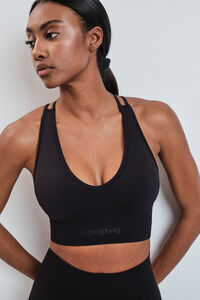 Dash and Stars Black sports bra SEAMLESS COMFORT