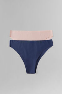 Dash and Stars Laser cut blue Brazilian briefs