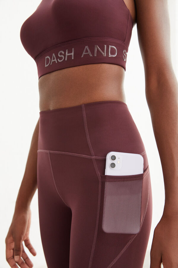 Dash and Stars Long purple 4D Stretch leggings pink