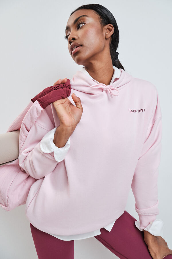 Dash and Stars Roze pamučni duks od pli&scaron;a pink