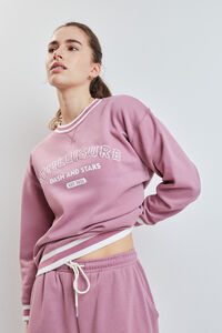 Dash and Stars Pink fleece college sweatshirt