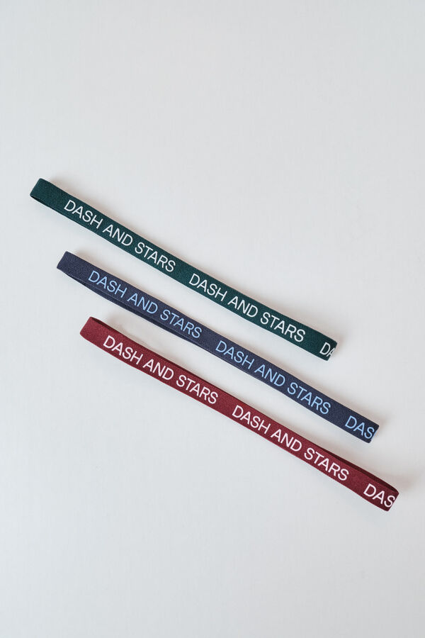 Dash and Stars 3-pack elastic logo headbands green