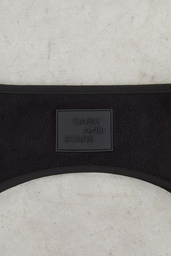 Dash and Stars Black fleece elasticated headband black