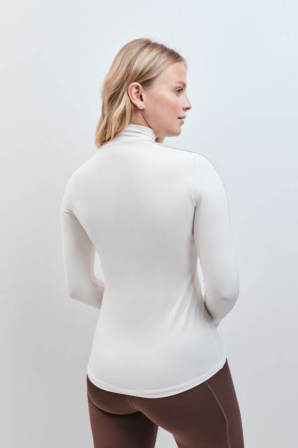 Dash and Stars T-shirt manches longues blanc beige
