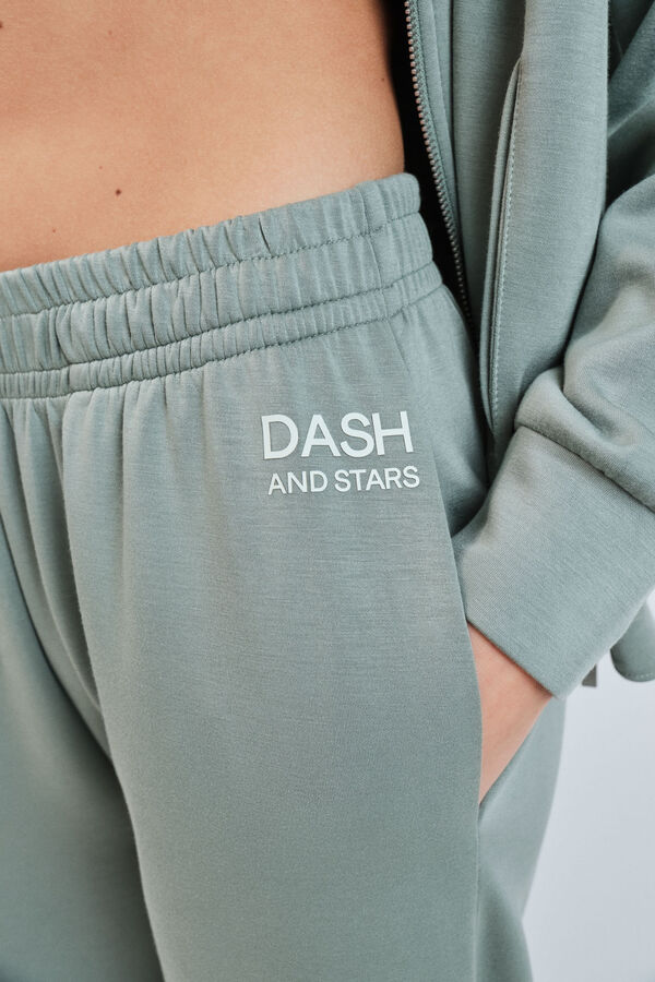 Dash and Stars Pantalon long ample en viscose douce vert vert