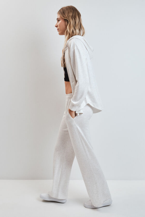 Dash and Stars Pantalon long ample en viscose douce gris gris