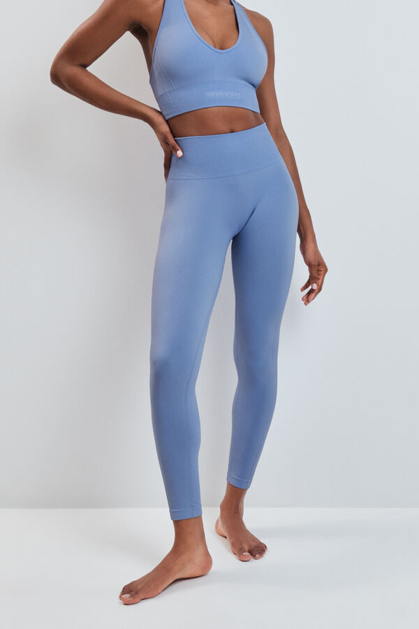 Dash and Stars Blue long leggings SEAMLESS COMFORT blue