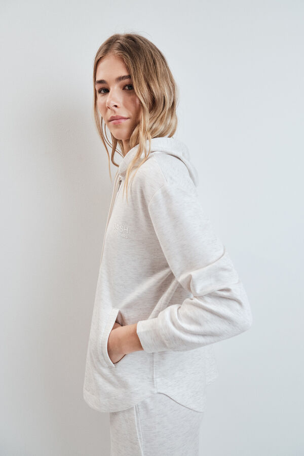 Dash and Stars Veste &agrave; capuche en viscose douce grise gris