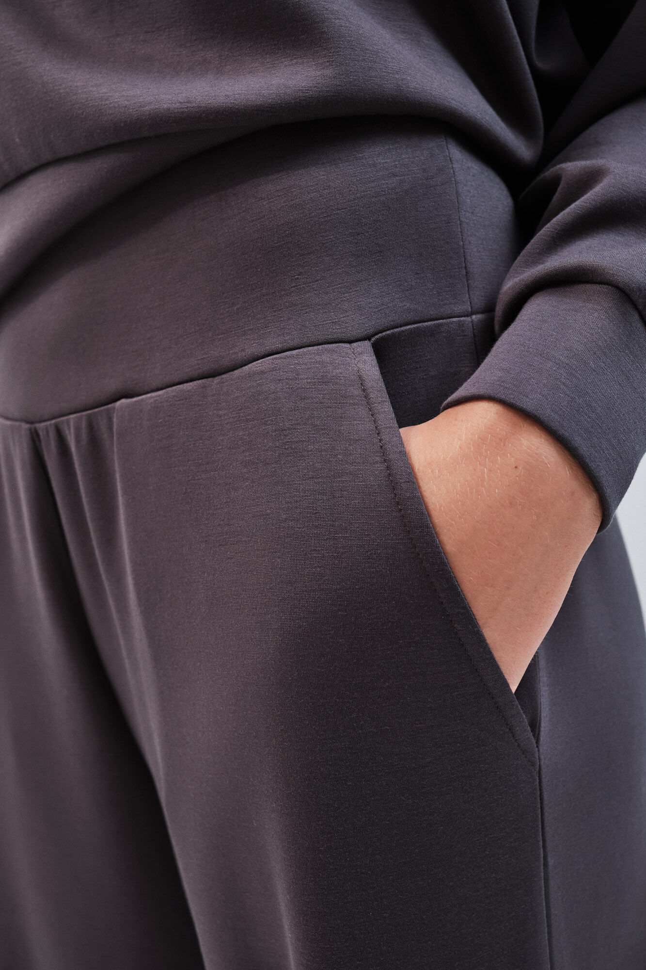 Dash and Stars Grey modal wide leg trousers