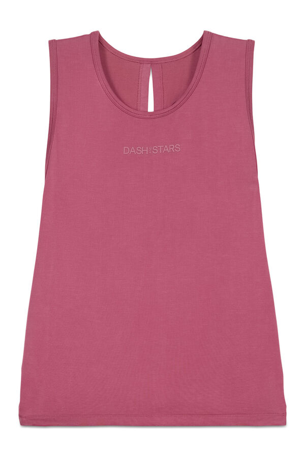 Dash and Stars Camiseta sin mangas tacto suave granate estampado