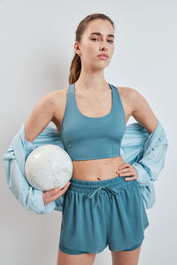 Dash and Stars Green mesh fabric ultra-light short