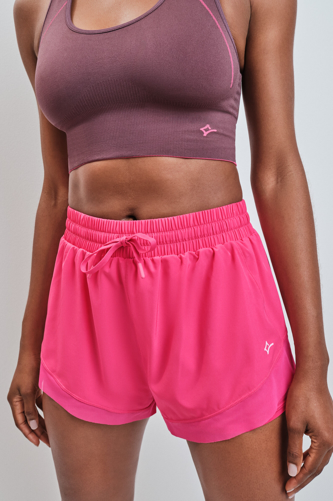 Dash and Stars Pink ultra-light mesh short