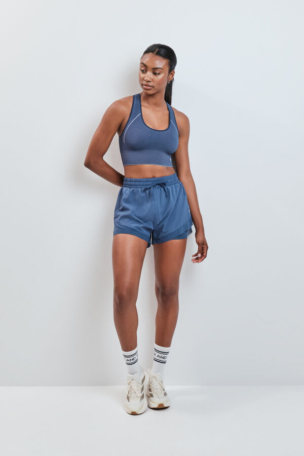 Dash and Stars Blauer 4D Stretch Sport-BH wendbar Blau