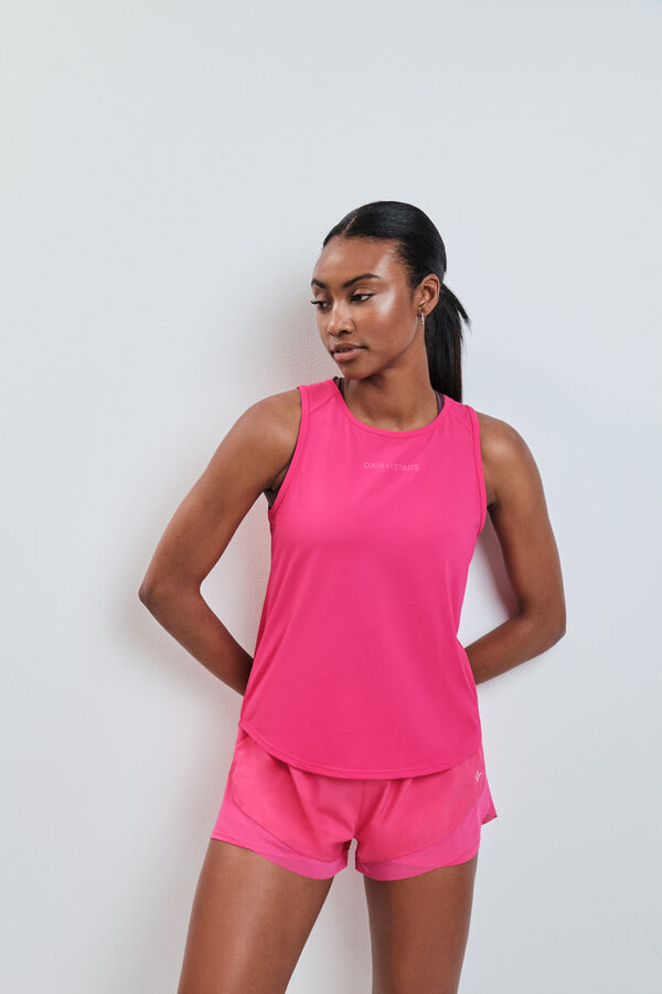 Dash and Stars Pink sleeveless technical T-shirt pink