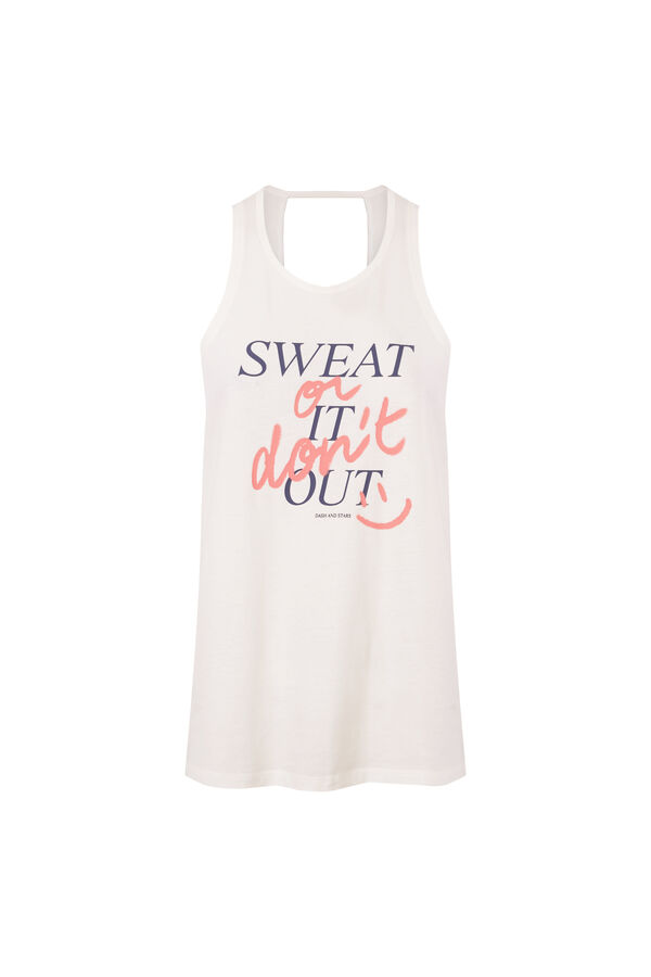 Dash and Stars Feh&eacute;r pamut ujjatlan p&oacute;l&oacute; b&eacute;zs