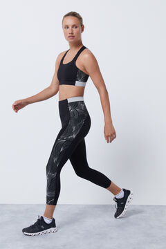 Dash and Stars 4D Stretch reflective cropped leggings grey