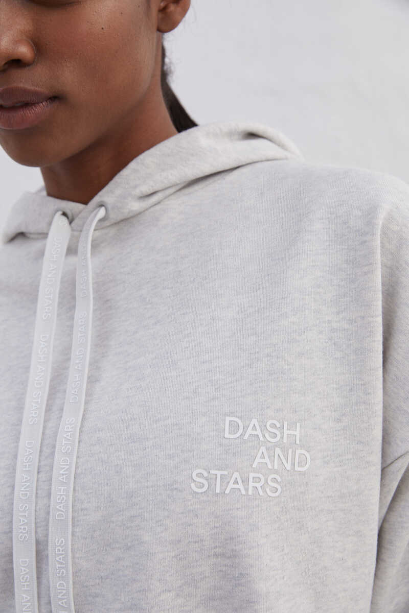Dash and Stars Grey 100% cotton sweatshirt grey
