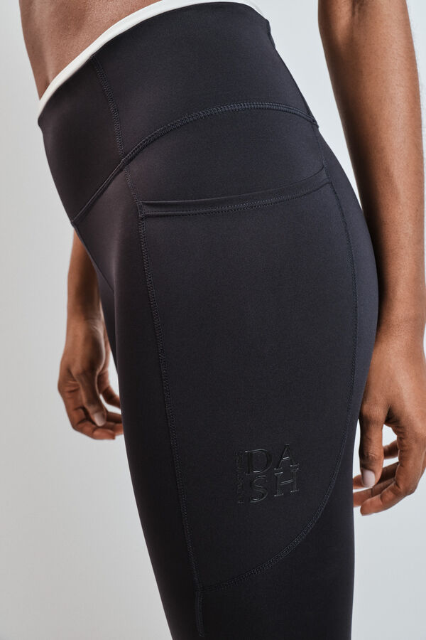 Dash and Stars Black cropped leggings 4D STRETCH black