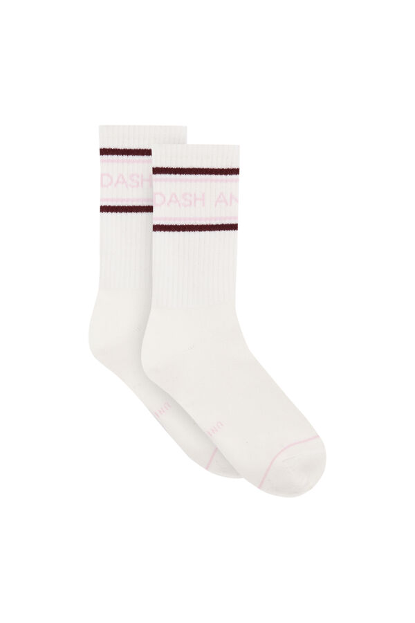 Dash and Stars 3-pack long logo cotton socks white